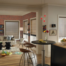 Solar Screen Shade | Modern Apartment | Red & Black | Swan Chair - Roller Shades