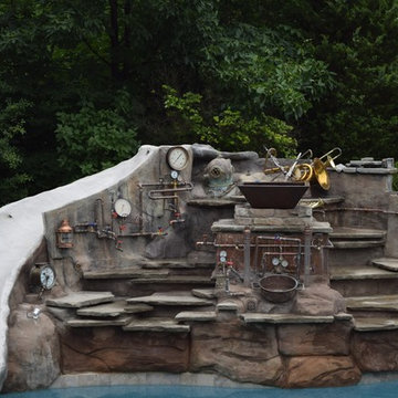 Caribbean Steampunk Backyard Swimming Pool by Legendary Escapes