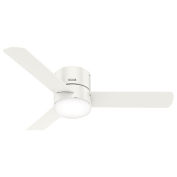 Hunter 52" Minimus Fresh White Low Profile Ceiling Fan With LED Light and Remote