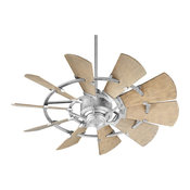 Quorum Windmill 44" Galvanized With Weathered Oak Blades Patio Ceiling Fan