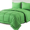 4-Piece 10"0"% Cotton Solid Green Quilted Comforter Set, California King