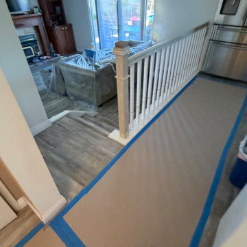 In-Progress: Living Room View of Half-Wall Railing