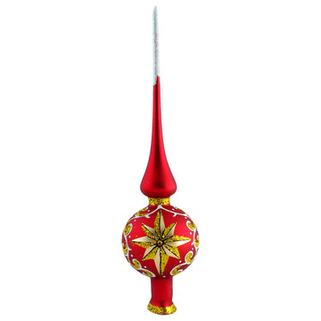 inchStarryinch Glass Christmas Tree Topper (red)