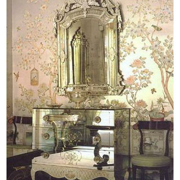 hand painted wallpaper for hotel project