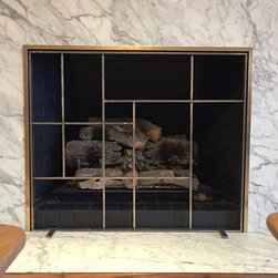 Test Fit > Steel >Brass-Plated-Fireplace Screen > in The Style of Piet Mondrian - Fireplace Accessories