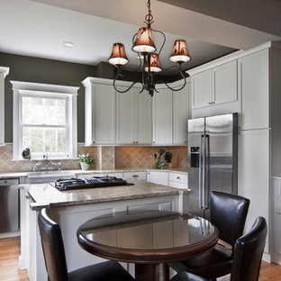 Home design - large contemporary home design idea in Chicago