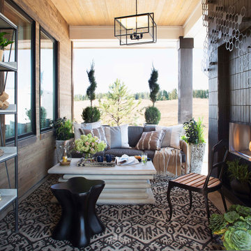 Black Hills Brick Patio Fireplace