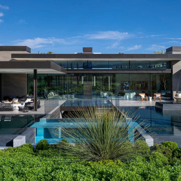 Serenity Indian Wells luxury modern glass wall desert home
