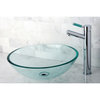 Fauceture 16-1/2" Round Tempered Glass Vessel Sink, Crystal Clear
