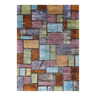 Modern Urban Living Area Rug Runner, Multi-Color - Contemporary - Hall ...