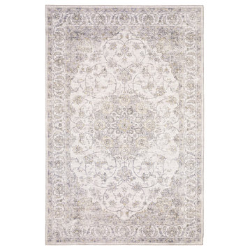 Mayson Traditional Oriental Beige/Gold Flat Weave Area Rug, 8'9"x12'