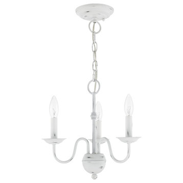 Traditional Mini Chandelier, Antique White