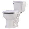 ANZZI 67" White Acrylic Soaking Bathtub With Faucet and 1.28 GPF Toilet