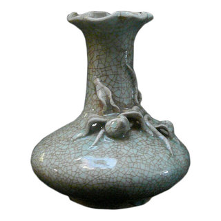 Chinese Oriental Scenery Print Graphic Ceramic Vase cs2205S Chinese Oriental Scenery Print Graphic Ceramic Vase cs2205S