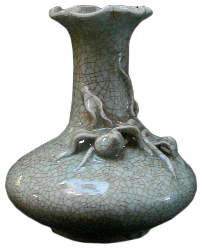 Chinese Oriental Scenery Print Graphic Ceramic Vase cs2205S Chinese Oriental Scenery Print Graphic Ceramic Vase cs2205S
