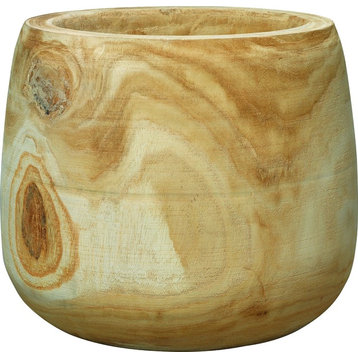 Brea Wooden Vase in Natural Wood