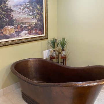 67" Hammered Copper Single Slipper Bathtub (BTS67DB)