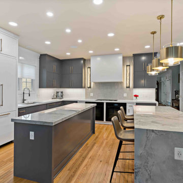Pristine McLean Kitchen & Basement Remodel Offers Functionality for Large Family