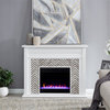 Bowery Hill Tiled Marble Color Changing Electric Fireplace in White