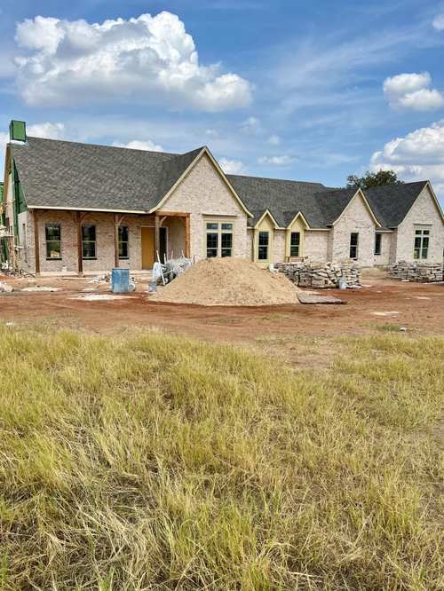 Exterior trim paint color to go with pink brick!