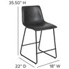 24 inch LeatherSoft Counter Height Barstools, Gray