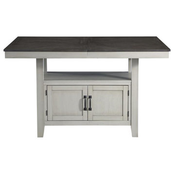 Bowery Hill Transitional Stone Gray and Charcoal Wood Counter Table