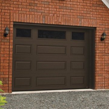 Traditional Residential Garage Door Installation-Mixed Panel Door