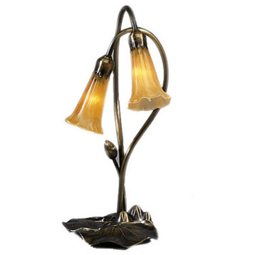 Meyda Tiffany 12980 Stained Glass / Tiffany Desk Lamp - Amber