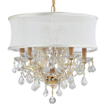 Crystorama Brentwood 6 Light Chandelier 4415-GD-SMW-CLM - Gold