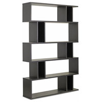 Baxton Studio Goodwin 5, Level Dark Brown Modern Bookshelf