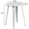 24" Round White Metal Indoor-Outdoor Table