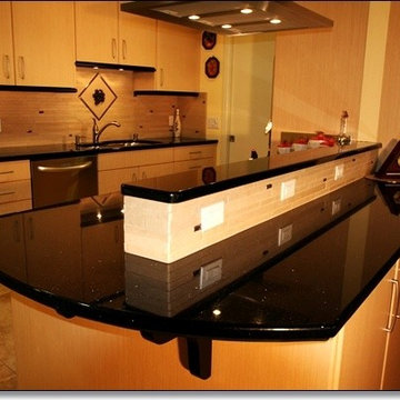 Fresno Kitchen Remodel: Engineered Bamboo Cabinets, Zodiac Countertops