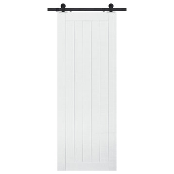 1 Panel Plank MDF Door, 48" X 80"
