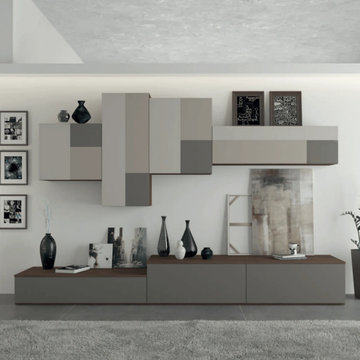 Torino grey TV media wall unit by Favero Mobili