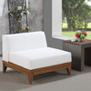 Rio Water Resistant Fabric  Modular Patio Armless Chair, Off White