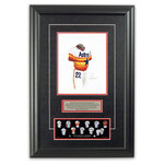 Heritage Sports Art - Original Art of the MLB 1975 Houston Astros Uniform - This beautifully framed piece features an original piece of watercolor artwork glass-framed in an attractive two inch wide black resin frame with a double mat. The outer dimensions of the framed piece are approximately 17" wide x 24.5" high, although the exact size will vary according to the size of the original piece of art. At the core of the framed piece is the actual piece of original artwork as painted by the artist on textured 100% rag, water-marked watercolor paper. In many cases the original artwork has handwritten notes in pencil from the artist. Simply put, this is beautiful, one-of-a-kind artwork. The outer mat is a rich textured black acid-free mat with a decorative inset white v-groove, while the inner mat is a complimentary colored acid-free mat reflecting one of the team's primary colors. The image of this framed piece shows the mat color that we use (Red). Beneath the artwork is a silver plate with black text describing the original artwork. The text for this piece will read: This original, one-of-a-kind watercolor painting of the 1975 Houston Astros uniform is the original artwork that was used in the creation of this Houston Astros uniform evolution print and tens of thousands of other Houston Astros products that have been sold across North America. This original piece of art was painted by artist Nola McConnan for Maple Leaf Productions Ltd. Beneath the silver plate is a 3" x 9" reproduction of a well known, best-selling print that celebrates the history of the team. The print beautifully illustrates the chronological evolution of the team's uniform and shows you how the original art was used in the creation of this print. If you look closely, you will see that the print features the actual artwork being offered for sale. The piece is framed with an extremely high quality framing glass. We have used this glass style for many years with excellent results. We package every piece very carefully in a double layer of bubble wrap and a rigid double-wall cardboard package to avoid breakage at any point during the shipping process, but if damage does occur, we will gladly repair, replace or refund. Please note that all of our products come with a 90 day 100% satisfaction guarantee. Each framed piece also comes with a two page letter signed by Scott Sillcox describing the history behind the art. If there was an extra-special story about your piece of art, that story will be included in the letter. When you receive your framed piece, you should find the letter lightly attached to the front of the framed piece. If you have any questions, at any time, about the actual artwork or about any of the artist's handwritten notes on the artwork, I would love to tell you about them. After placing your order, please click the "Contact Seller" button to message me and I will tell you everything I can about your original piece of art. The artists and I spent well over ten years of our lives creating these pieces of original artwork, and in many cases there are stories I can tell you about your actual piece of artwork that might add an extra element of interest in your one-of-a-kind purchase.