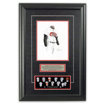 Heritage Sports Art - Original Art of the MLB 1962 Houston Astros Uniform - This beautifully framed piece features an original piece of watercolor artwork glass-framed in an attractive two inch wide black resin frame with a double mat. The outer dimensions of the framed piece are approximately 17" wide x 24.5" high, although the exact size will vary according to the size of the original piece of art. At the core of the framed piece is the actual piece of original artwork as painted by the artist on textured 100% rag, water-marked watercolor paper. In many cases the original artwork has handwritten notes in pencil from the artist. Simply put, this is beautiful, one-of-a-kind artwork. The outer mat is a rich textured black acid-free mat with a decorative inset white v-groove, while the inner mat is a complimentary colored acid-free mat reflecting one of the team's primary colors. The image of this framed piece shows the mat color that we use (Red). Beneath the artwork is a silver plate with black text describing the original artwork. The text for this piece will read: This original, one-of-a-kind watercolor painting of the 1962 Houston Colt .45s (now Houston Astros) uniform is the original artwork that was used in the creation of this Houston Astros uniform evolution print and tens of thousands of other Houston Astros products that have been sold across North America. This original piece of art was painted by artist Nola McConnan for Maple Leaf Productions Ltd. Beneath the silver plate is a 3" x 9" reproduction of a well known, best-selling print that celebrates the history of the team. The print beautifully illustrates the chronological evolution of the team's uniform and shows you how the original art was used in the creation of this print. If you look closely, you will see that the print features the actual artwork being offered for sale. The piece is framed with an extremely high quality framing glass. We have used this glass style for many years with excellent results. We package every piece very carefully in a double layer of bubble wrap and a rigid double-wall cardboard package to avoid breakage at any point during the shipping process, but if damage does occur, we will gladly repair, replace or refund. Please note that all of our products come with a 90 day 100% satisfaction guarantee. Each framed piece also comes with a two page letter signed by Scott Sillcox describing the history behind the art. If there was an extra-special story about your piece of art, that story will be included in the letter. When you receive your framed piece, you should find the letter lightly attached to the front of the framed piece. If you have any questions, at any time, about the actual artwork or about any of the artist's handwritten notes on the artwork, I would love to tell you about them. After placing your order, please click the "Contact Seller" button to message me and I will tell you everything I can about your original piece of art. The artists and I spent well over ten years of our lives creating these pieces of original artwork, and in many cases there are stories I can tell you about your actual piece of artwork that might add an extra element of interest in your one-of-a-kind purchase.