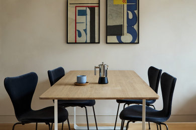 This is an example of a modern dining room in London.