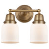Aditi Bell 2-Light 13" Bath Vanity Light, Brushed Brass, Matte White