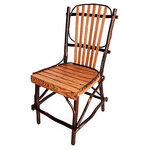 Genesee River - Rustic Dining Chair - Handcrafted in Pennsylvania hickory and oak twig style dining chair in natural finish. Seat and back are oak slats while framework is hickory. Not for outdoor use, dimensions are approximate due to nature of product. Seat height 16.5". All sales are final.