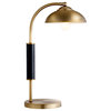 24" Gold and Black Metal Desk Table Lamp With Gold Dome Shade