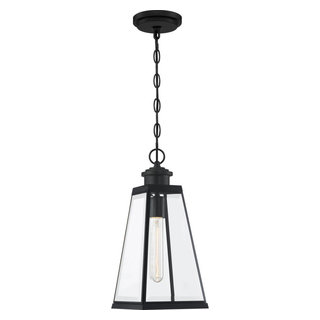 Paxton Outdoor Lantern, Matte Black - Transitional - Outdoor Hanging ...