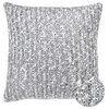 Fleck Gray Industrial Knit Decorative Pillow Cover, 18"x18"