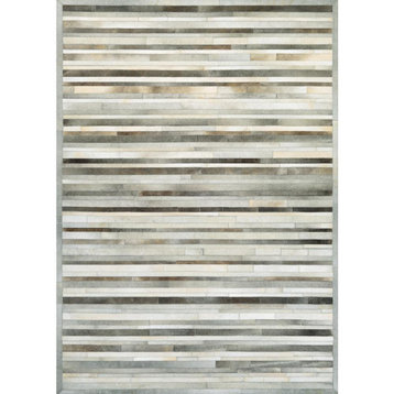 Plank Area Rug, Gray/Ivory, Rectangle, 3'6"x5'6"