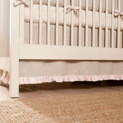 Light Pink Linen Crib Skirt - Nursery Decor