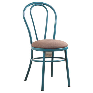 ACME Cooper Side Chair, Teal and Fabric, Set of 2