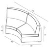 Arden 3-Piece Curve Sectional Set, Canvas Flax