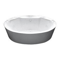 Poussin Oval Freestanding Air Jetted Bathtub With Center Drain, 34"x68"