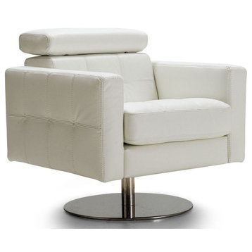 Mimi Accent Chair Full Grain Italian Leather, White