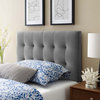 Gray Lily Biscuit Tufted Twin Performance Velvet Headboard
